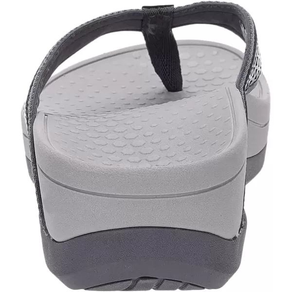 imageWHITIN Womens Platform Flip Flops with Arch Support  Deep Heel Cup  Soft Toe Post Wedge SandalsC32  Perforated Grey