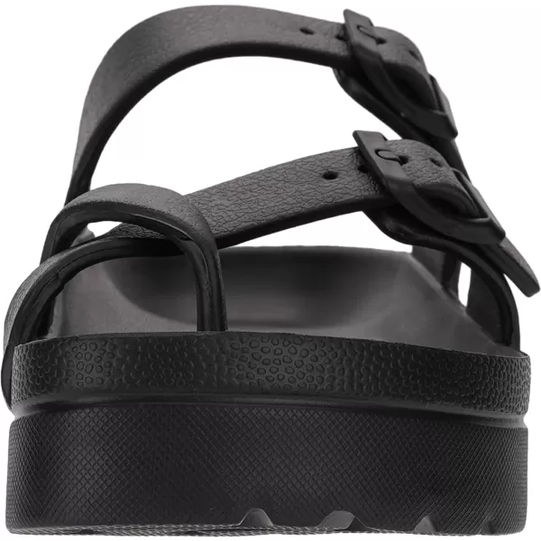 imageWHITIN Womens Platform Sandals Slides with Comfort Footbed  Adjustable Buckle  Ultra CushionBlack