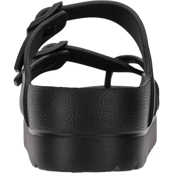 imageWHITIN Womens Platform Sandals Slides with Comfort Footbed  Adjustable Buckle  Ultra CushionBlack