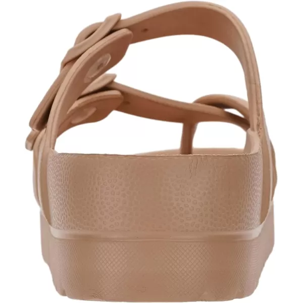 imageWHITIN Womens Platform Sandals Slides with Comfort Footbed  Adjustable Buckle  Ultra CushionBrown
