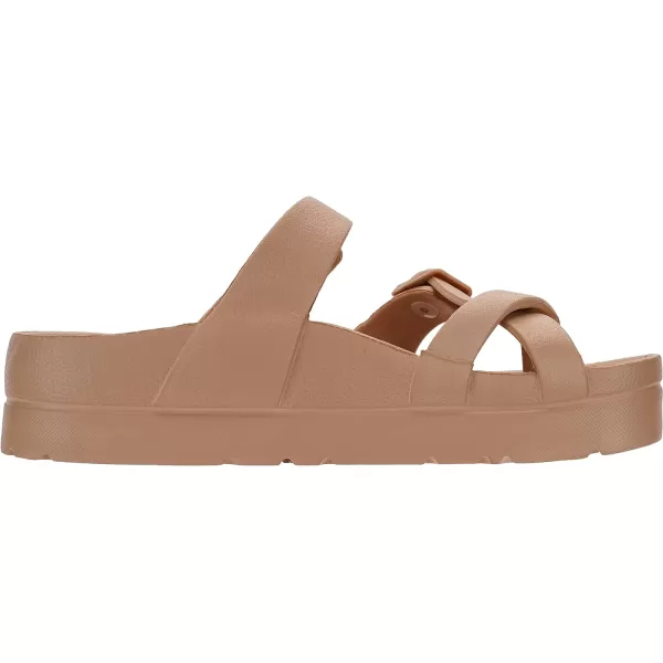imageWHITIN Womens Platform Sandals Slides with Comfort Footbed  Adjustable Buckle  Ultra CushionBrown