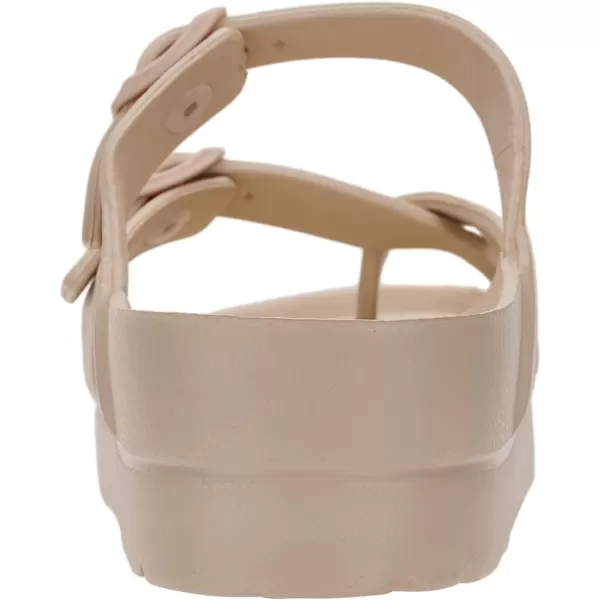 imageWHITIN Womens Platform Sandals Slides with Comfort Footbed  Adjustable Buckle  Ultra CushionKhaki