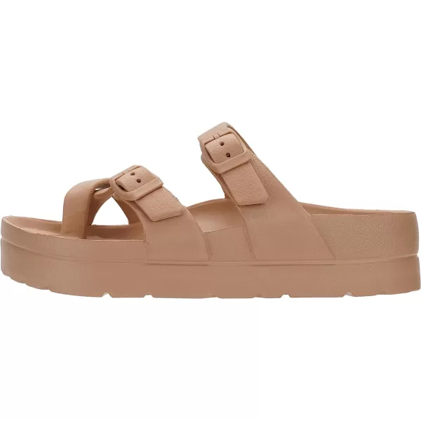 imageWHITIN Womens Platform Sandals Slides with Comfort Footbed  Adjustable Buckle  Ultra CushionWHITIN Womens Platform Sandals Slides with Comfort Footbed  Adjustable Buckle  Ultra Cushion