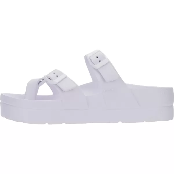 imageWHITIN Womens Platform Sandals Slides with Comfort Footbed  Adjustable Buckle  Ultra CushionWhite
