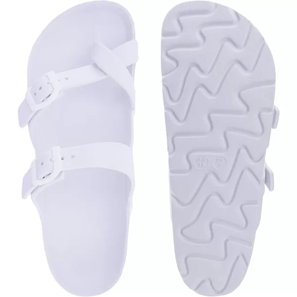imageWHITIN Womens Platform Sandals Slides with Comfort Footbed  Adjustable Buckle  Ultra CushionWhite