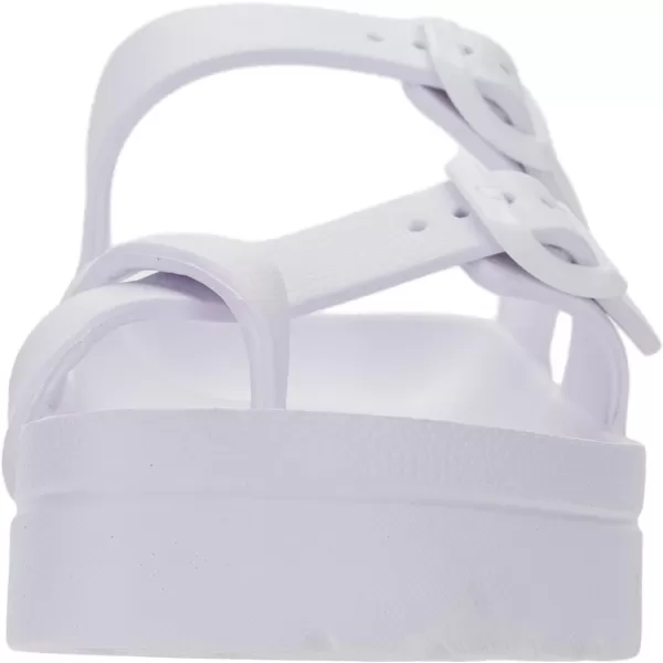 imageWHITIN Womens Platform Sandals Slides with Comfort Footbed  Adjustable Buckle  Ultra CushionWhite