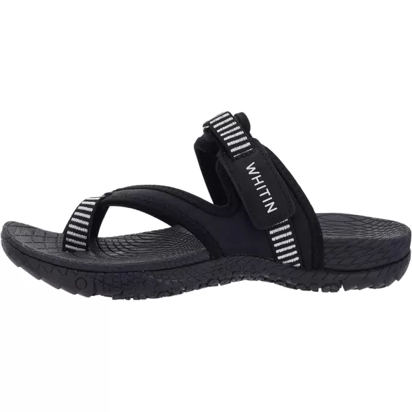 imageWHITIN Womens Toe Thong Sandal  Beach Outdoor Flip Flop  Arch SupportC50  All Black