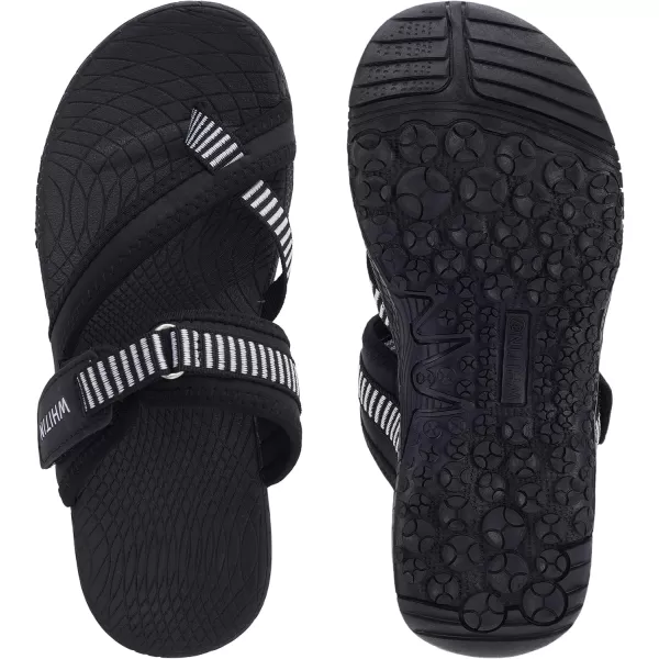 imageWHITIN Womens Toe Thong Sandal  Beach Outdoor Flip Flop  Arch SupportC50  All Black