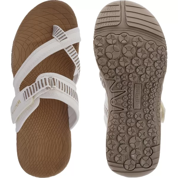 imageWHITIN Womens Toe Thong Sandal  Beach Outdoor Flip Flop  Arch SupportC50  Beige