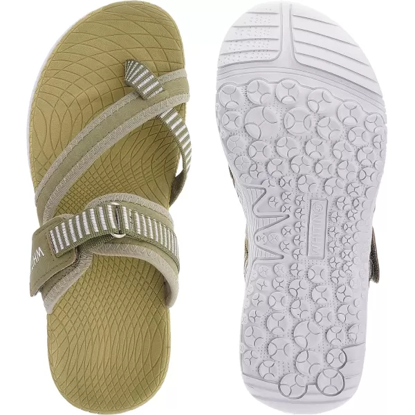 imageWHITIN Womens Toe Thong Sandal  Beach Outdoor Flip Flop  Arch SupportC50  Green