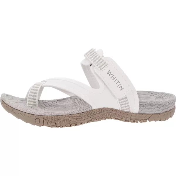 imageWHITIN Womens Toe Thong Sandal  Beach Outdoor Flip Flop  Arch SupportC50  White Grey