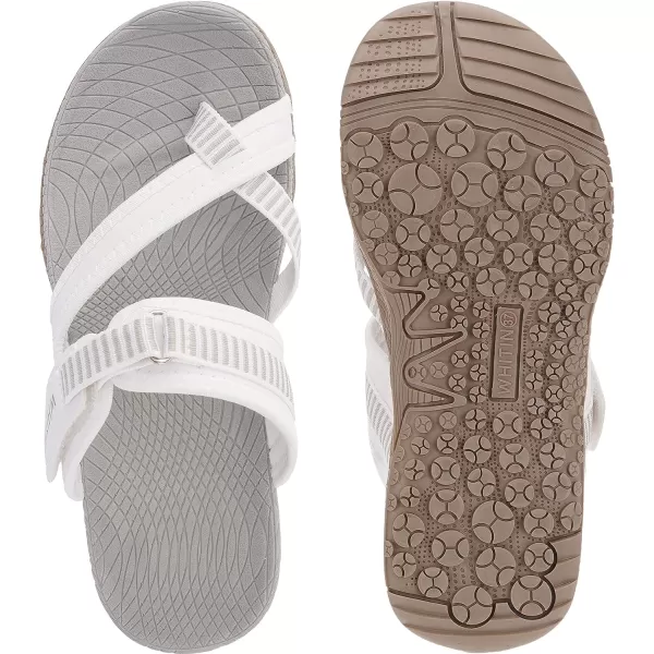 imageWHITIN Womens Toe Thong Sandal  Beach Outdoor Flip Flop  Arch SupportC50  White Grey