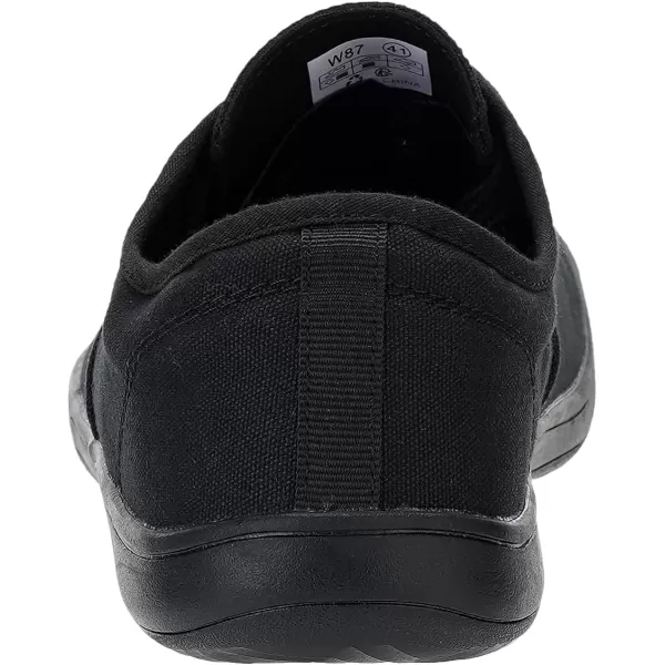 imageWHITIN Womens Wide Canvas Barefoot Shoes  Zero Drop Sole  Minimalist Casual SneakerW87  All Black