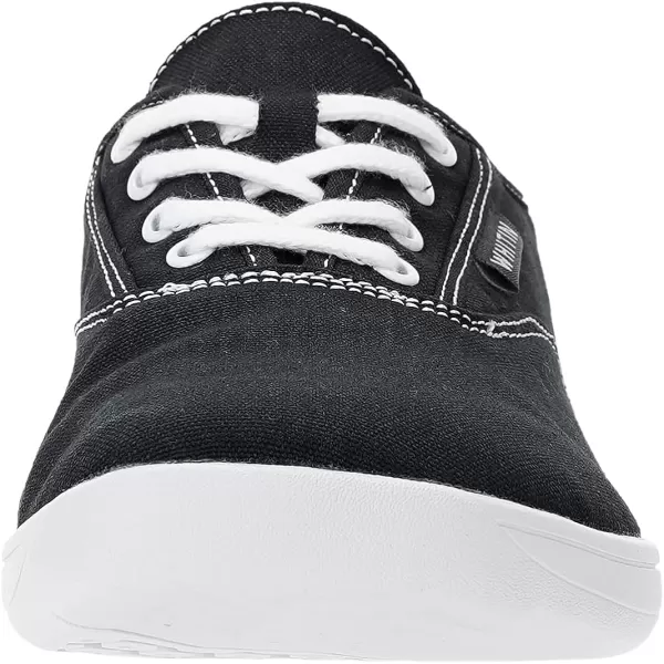 imageWHITIN Womens Wide Canvas Barefoot Shoes  Zero Drop Sole  Minimalist Casual SneakerW87  BlackWhite
