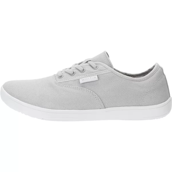 imageWHITIN Womens Wide Canvas Barefoot Shoes  Zero Drop Sole  Minimalist Casual SneakerW87  Grey