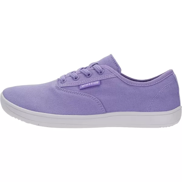 imageWHITIN Womens Wide Canvas Barefoot Shoes  Zero Drop Sole  Minimalist Casual SneakerW87  Purple
