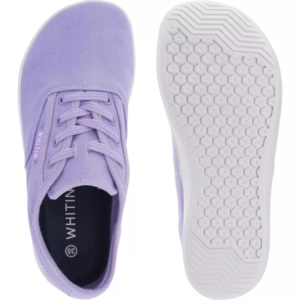 imageWHITIN Womens Wide Canvas Barefoot Shoes  Zero Drop Sole  Minimalist Casual SneakerW87  Purple