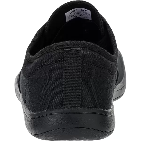 imageWHITIN Womens Wide Canvas Minimalist Barefoot Shoes  Zero Drop Sole  Casual SneakerNvblackblack2