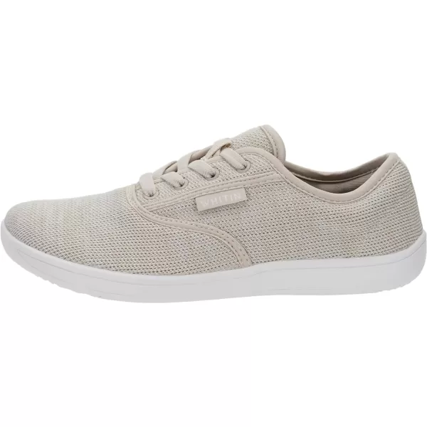 imageWHITIN Womens Wide Canvas Minimalist Barefoot Shoes  Zero Drop Sole  Casual SneakerW872  Beige Knit Upper