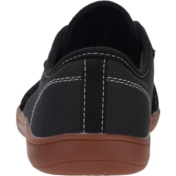 imageWHITIN Womens Wide Canvas Shoes  Minimalist Barefoot Sneakers  Classic Fit Low TopW81v2  Canvas Black Gum