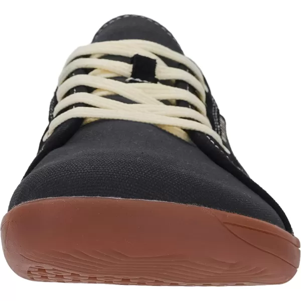 imageWHITIN Womens Wide Canvas Shoes  Minimalist Barefoot Sneakers  Classic Fit Low TopW81v2  Canvas Black Gum