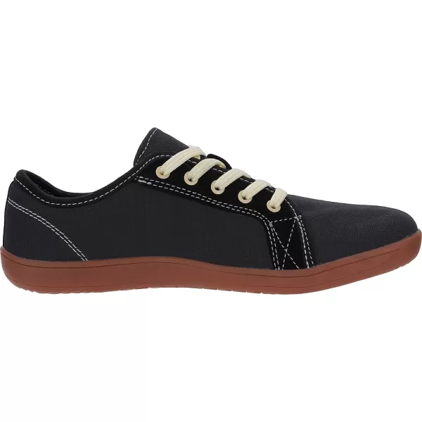 imageWHITIN Womens Wide Canvas Shoes  Minimalist Barefoot Sneakers  Classic Fit Low TopW81v2  Canvas Black Gum
