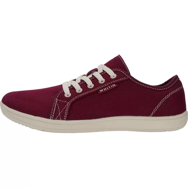 imageWHITIN Womens Wide Canvas Shoes  Minimalist Barefoot Sneakers  Classic Fit Low TopW81v2  Canvas Red Beige