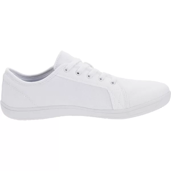 imageWHITIN Womens Wide Canvas Shoes  Minimalist Barefoot Sneakers  Classic Fit Low TopW81v2  Canvas White