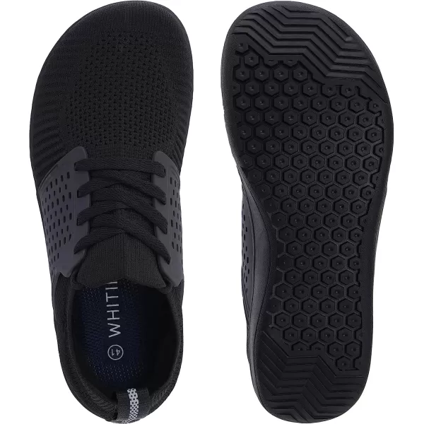 imageWHITIN Womens Wide Minimalist Barefoot Shoes  Zero Drop SoleW85  All Black