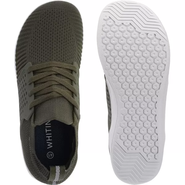 imageWHITIN Womens Wide Minimalist Barefoot Shoes  Zero Drop SoleW85  Army Green