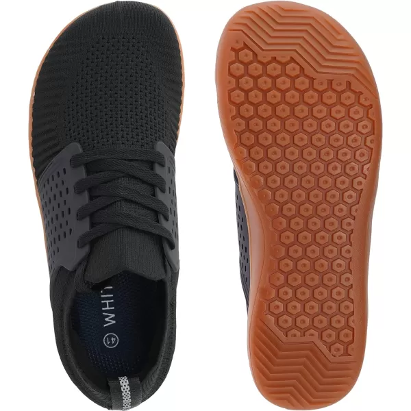 imageWHITIN Womens Wide Minimalist Barefoot Shoes  Zero Drop SoleW85  BlackGum