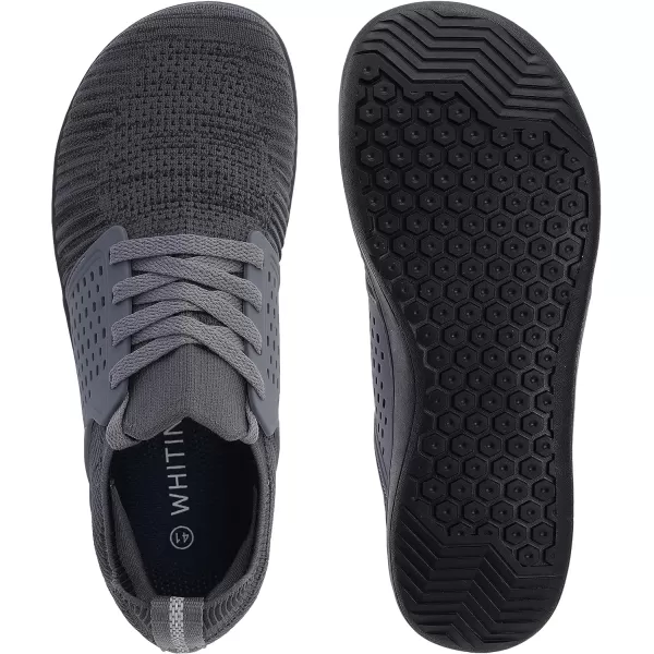 imageWHITIN Womens Wide Minimalist Barefoot Shoes  Zero Drop SoleW85  Dark Grey