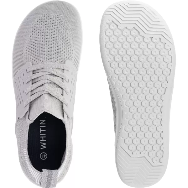 imageWHITIN Womens Wide Minimalist Barefoot Shoes  Zero Drop SoleW85  Light Grey