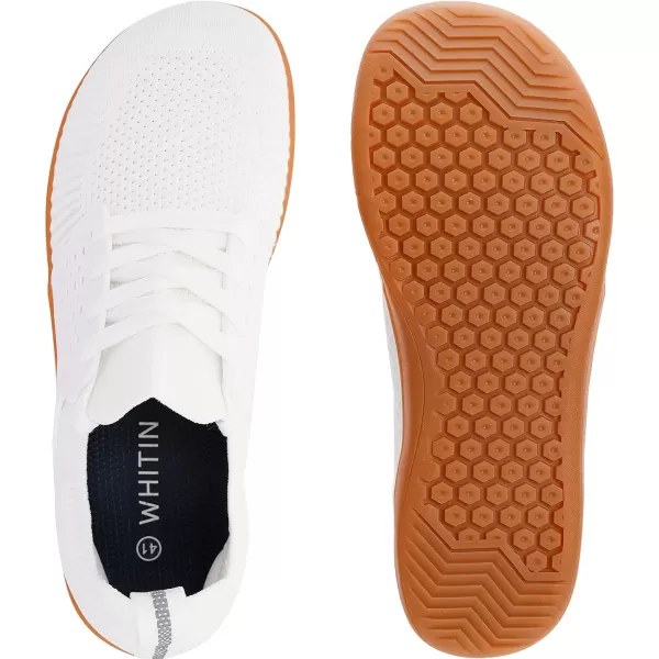 imageWHITIN Womens Wide Minimalist Barefoot Shoes  Zero Drop SoleW85  WhiteGum