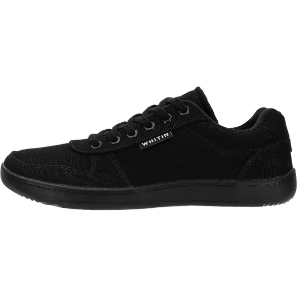 imageWHITIN Womens Wide Toe Box Barefoot Shoes  Canvas Minimalist SneakersW882  All Black