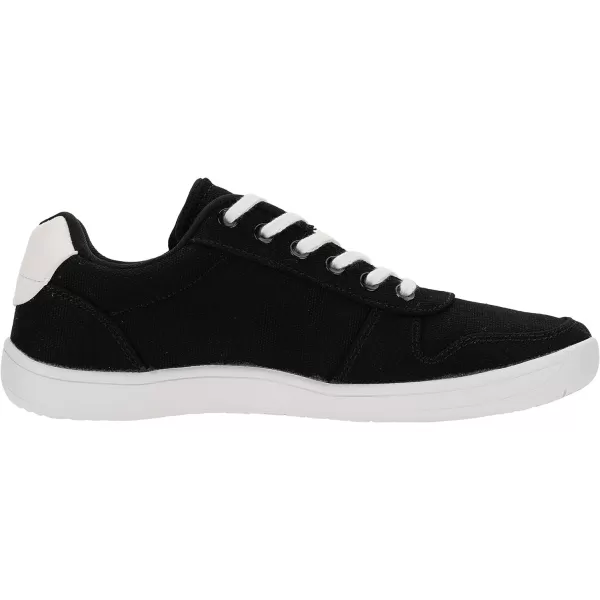 imageWHITIN Womens Wide Toe Box Barefoot Shoes  Canvas Minimalist SneakersW882  Black White
