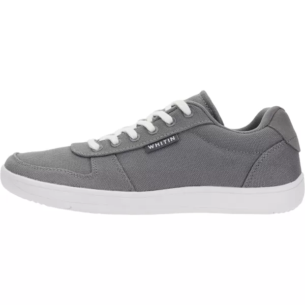 imageWHITIN Womens Wide Toe Box Barefoot Shoes  Canvas Minimalist SneakersW882  Grey White