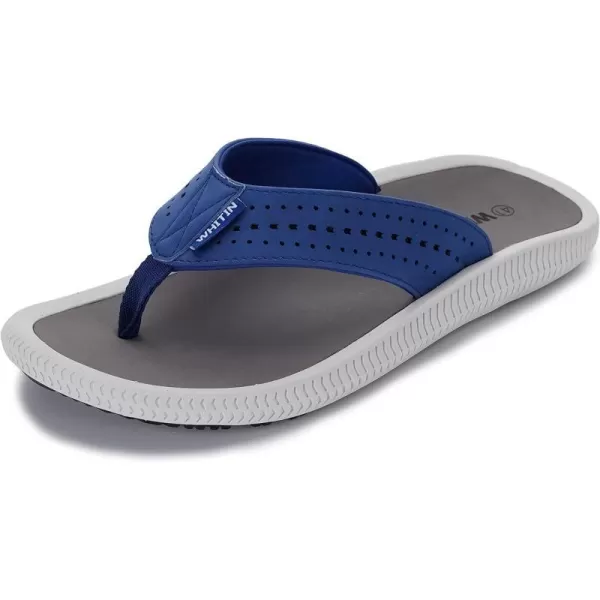 imageMens Arch Support Flip Flops Wide Toe Thong SandalLight Blue