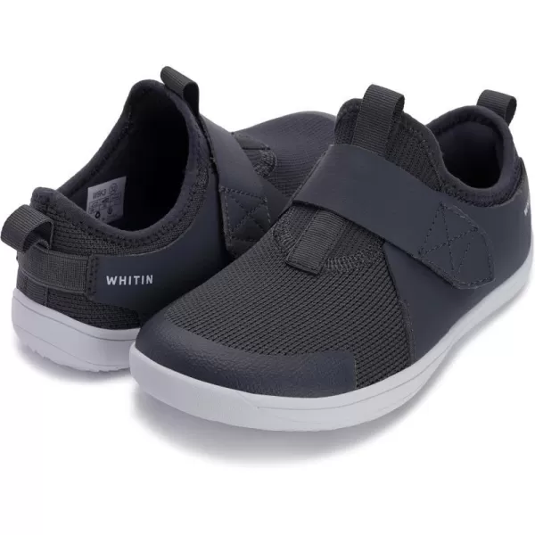 imageWHITIN LittleBig Kid Wide Width Barefoot Shoes  BoysGirls Minimalist Elastic Opening Sneakers  Flexible Zero Drop SoleW8k3  Grey