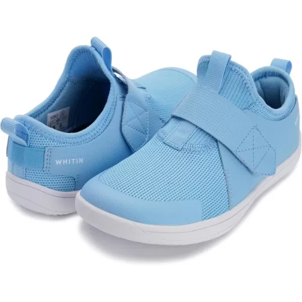 imageWHITIN LittleBig Kid Wide Width Barefoot Shoes  BoysGirls Minimalist Elastic Opening Sneakers  Flexible Zero Drop SoleW8k3  Light Blue