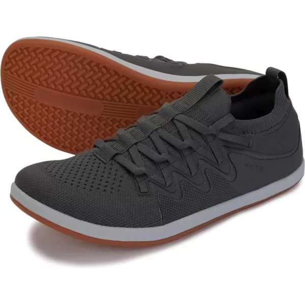 imageWHITIN Mens Barefoot Plus Shoes  Wide Toe Box  LowStack Sole  Inspired by Barefoot EnthusiastsW91  Grey Gum