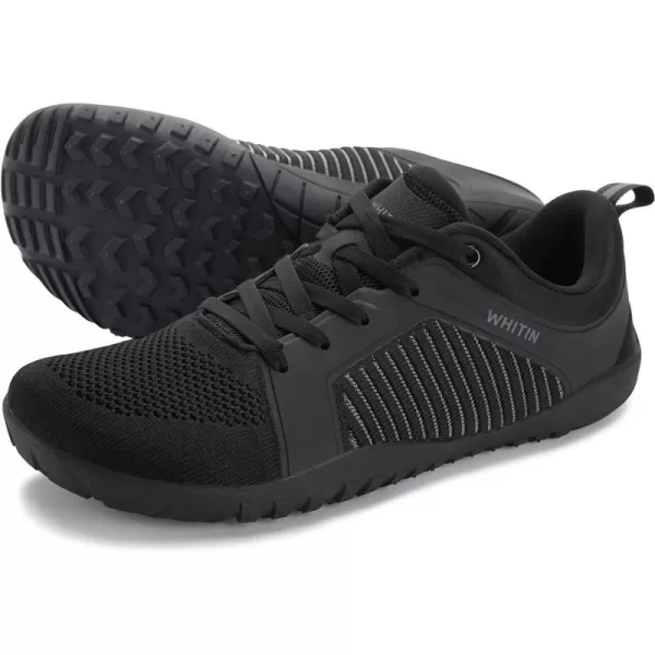 imageWHITIN Mens Barefoot TrailRunning Shoes  ZeroDrop  Aggressive GripW51 All Black