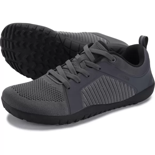 imageWHITIN Mens Barefoot TrailRunning Shoes  ZeroDrop  Aggressive GripW51 Dark Grey