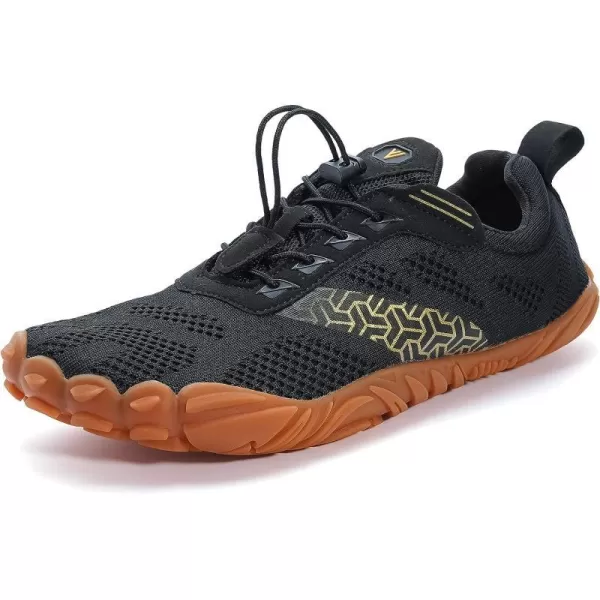 imageWHITIN Mens CrossTrainer  Barefoot amp Minimalist Shoe  Zero Drop Sole  Wide Toe Box1 Blackgum