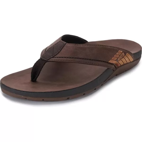 imageWHITIN Mens Leather Arch Support Flip Flops  Orthotic Thong SandalsWHITIN Mens Leather Arch Support Flip Flops  Orthotic Thong Sandals