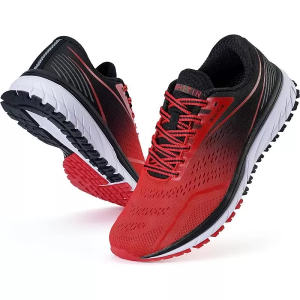 imageWHITIN Mens Max Cushioned Running Shoes  Superior Comfort Yet Remaining StabilityS57  Black Red