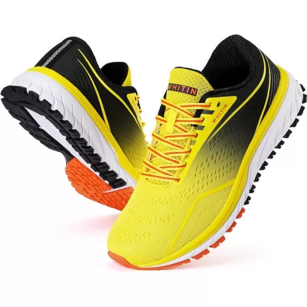 imageWHITIN Mens Max Cushioned Running Shoes  Superior Comfort Yet Remaining StabilityS57  Yellow Black