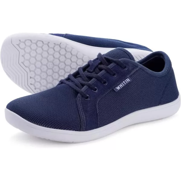 imageWHITIN Mens Minimalist Barefoot Sneakers  Wide fit  Zero Drop Sole  Upgraded FootbedDark Blue  Upgraded Insole 