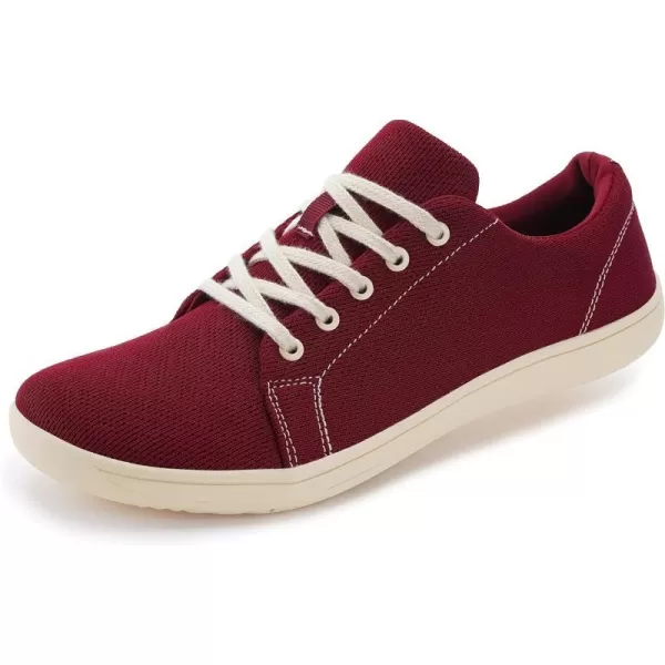 imageWHITIN Mens Minimalist Barefoot Sneakers  Wide fit  Zero Drop Sole  Upgraded FootbedW71v5  Red Beige