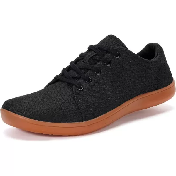 imageWHITIN Mens Minimalist Barefoot Sneakers  Wide fit  Zero Drop Sole  Upgraded FootbedW71v6  Black Gum